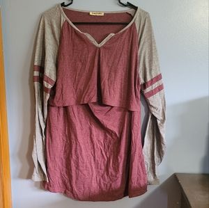 Long Sleeve Nursing Baseball Tee